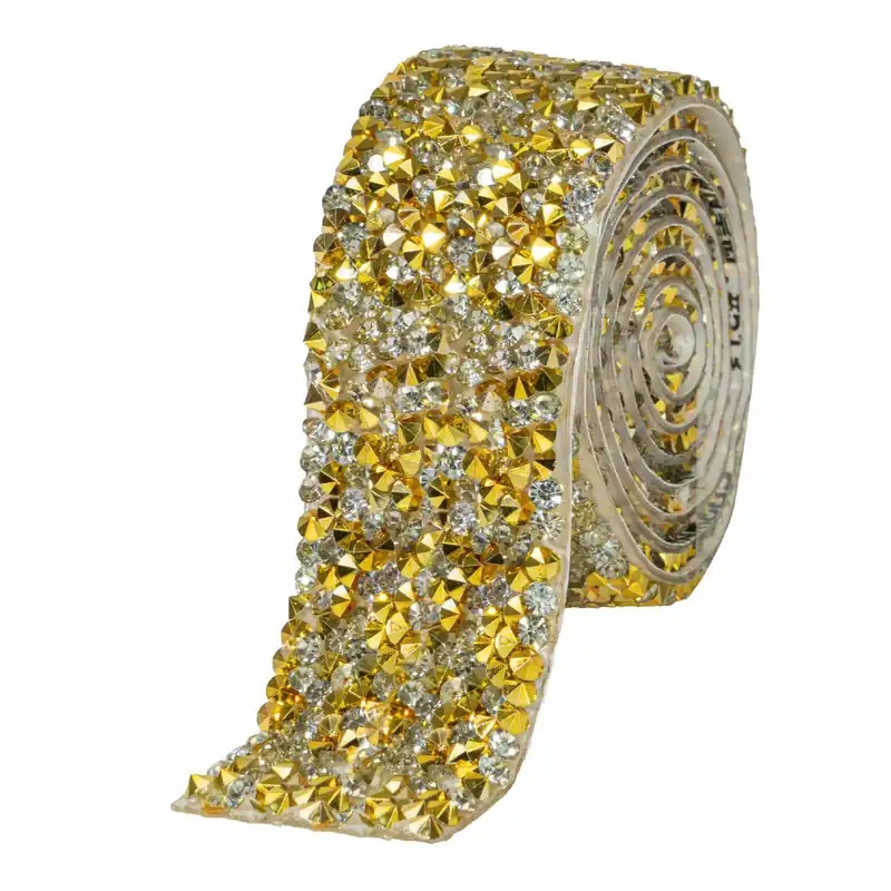Decostar™ Crystal Rhinestone Adhesive Strips 1.2" - Gold Super Sale