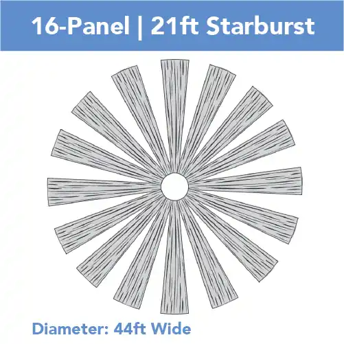 16-Panel Starburst 21ft Ceiling Draping Kit (44 Feet Wide) Holiday Sale