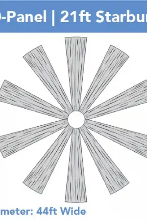 10-Panel Starburst 21ft Ceiling Draping Kit (44 Feet Wide) New Arrival
