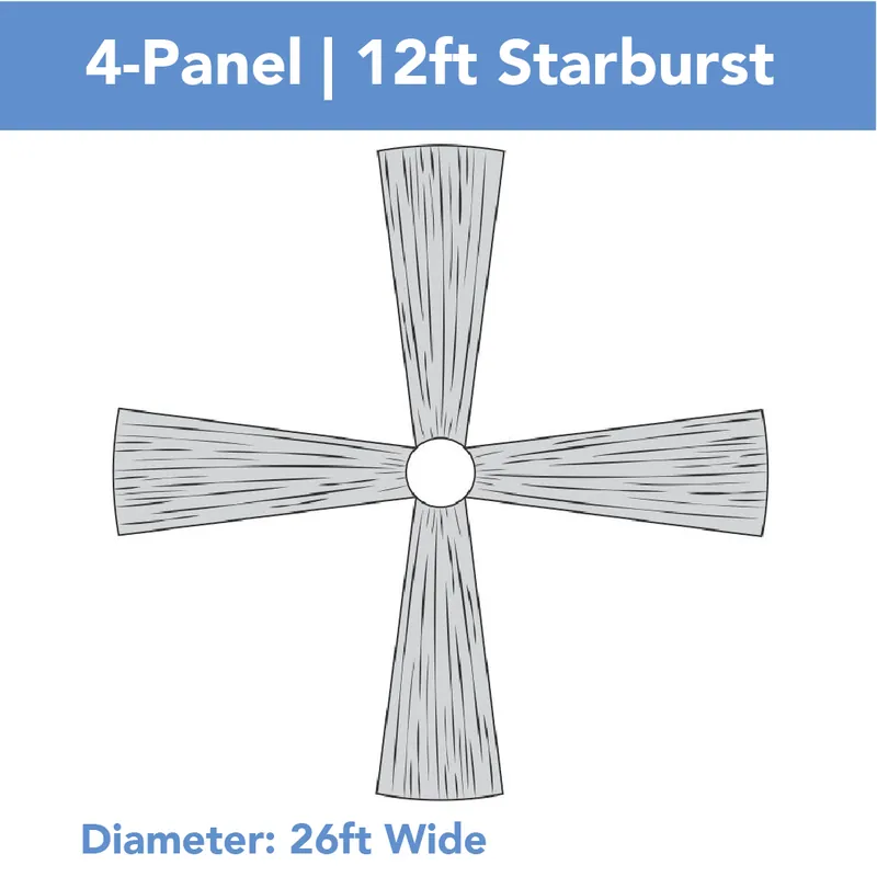Original 4-Panel 12ft Starburst Ceiling Draping Kit (26 Feet Wide)