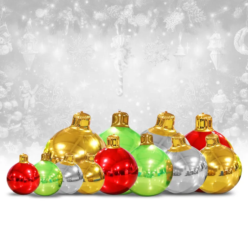 DELUXE Inflatable GIANT Christmas Ornament Kit (Includes Pump) - 3 Sizes / 12 Piece Kit! Premium