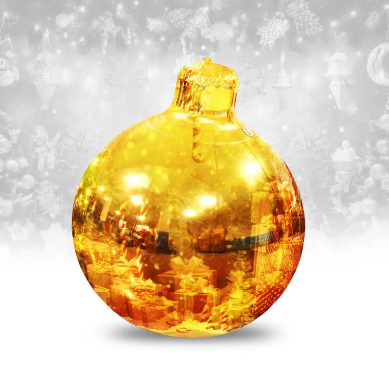 Gold DELUXE Inflatable GIANT Christmas Ornament Professional Grade