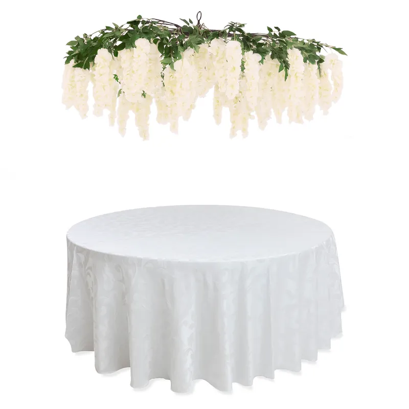 Warranty Included Ivory Wisteria Hanging Floral Chandelier w/ Green Leaves | ModTree™ Collection