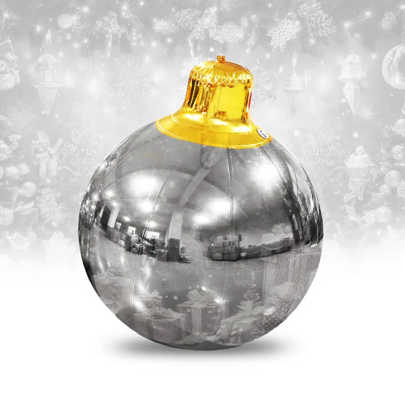 Silver DELUXE Inflatable GIANT Christmas Ornament Money Back Guarantee