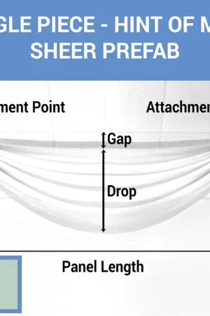 While Supplies Last Single Piece - Hint of Mint Sheer Prefabricated Ceiling Drape Panel - Choose Length and Drop!