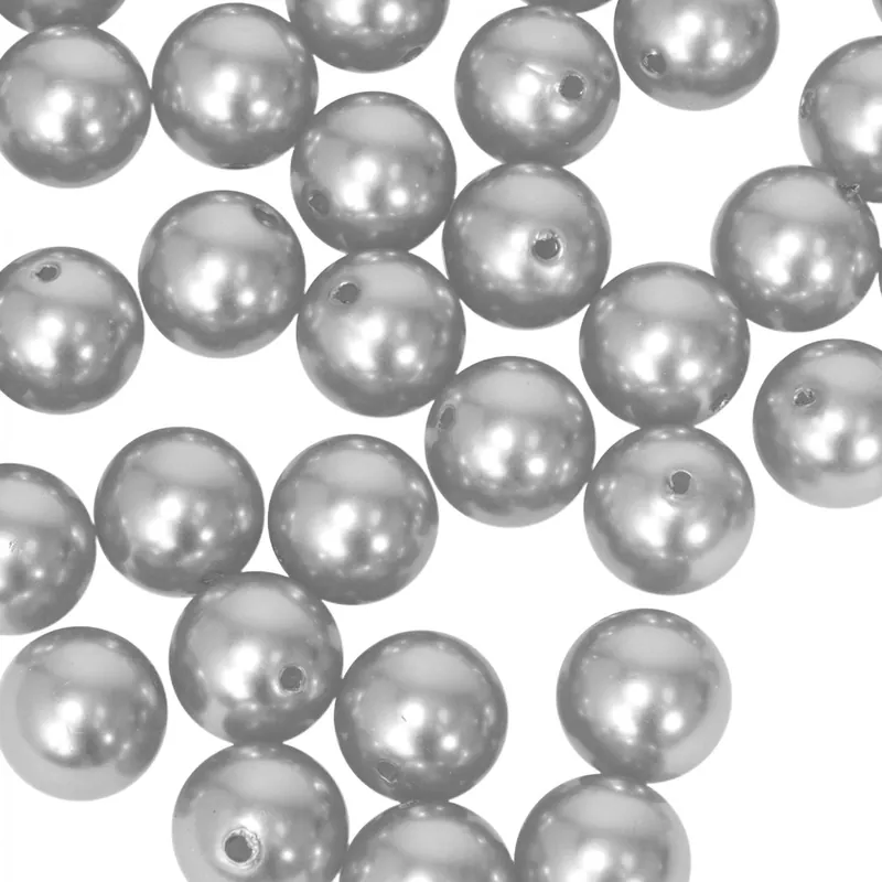 High Quality Decostar™ 30mm Craft Pearl Beads With Hole 454g/Bag - Silver