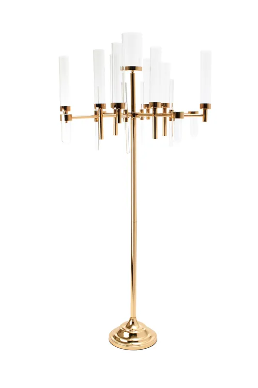 Decostar™ 67¾" Candelabra 9 arm with Cylinder Shades - Gold Fan Favorite
