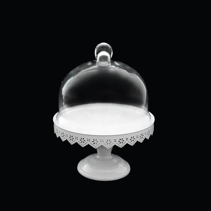 Decostar™ Glass Dome Cover Cake Stand with Metal Stand 11" Don’t Miss Out