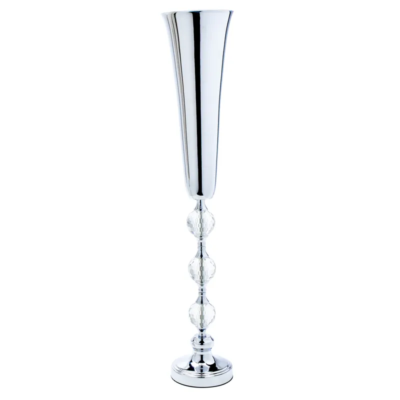 Decostar™ Aluminum Centerpiece with Three Crystals 30¼" - Silver Time-Limited