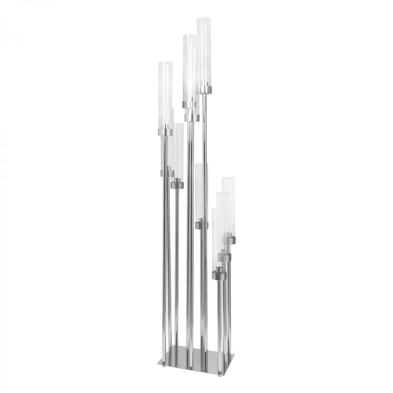 Decostar™ Rectangular Ten Arm Cluster Candle Holder 46"- Silver Exclusive Offer