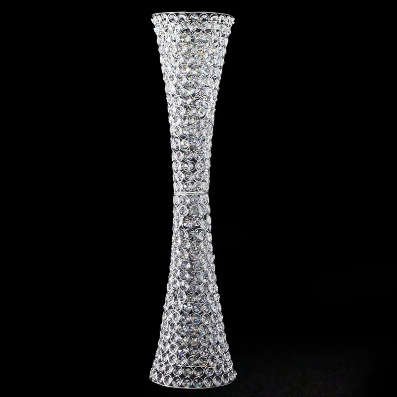 Decostar™ Crystal Hurricane Vase For Flowers 35 ½" - Silver Bulk Order