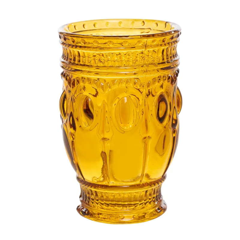 Holiday Sale Decostar™ Embossed Glass Cup 5" 10oz 6pc/box - Amber