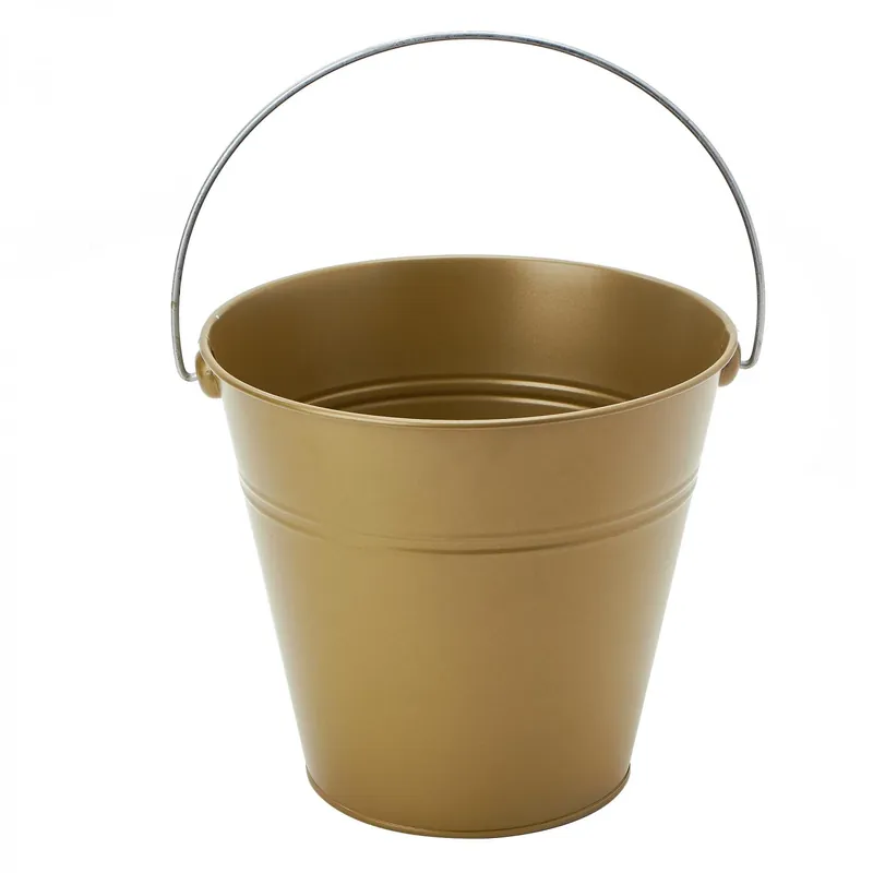 Decostar™ Tin Metal Pail Bucket - 6 Pieces - Gold Brand New