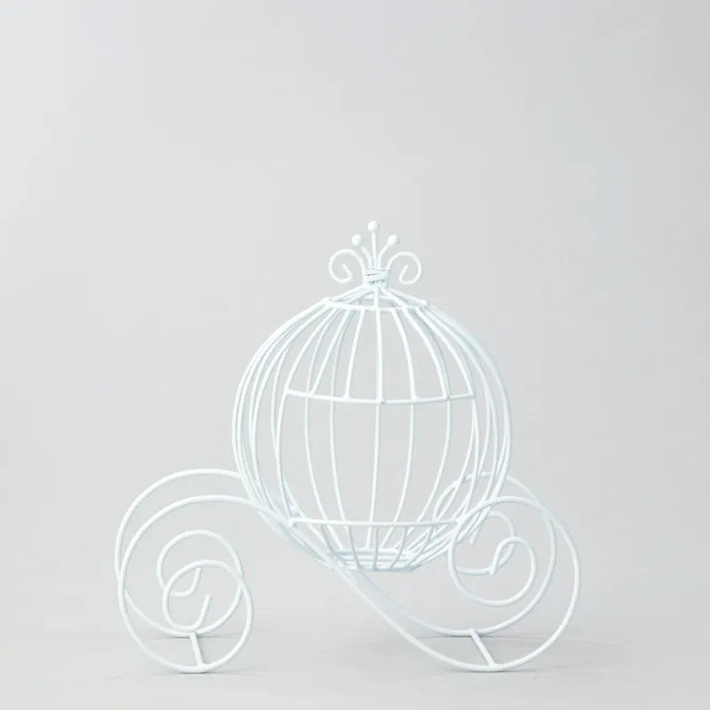 Authentic Decostar™ Metal Pumpkin Carriage 12¼" - White