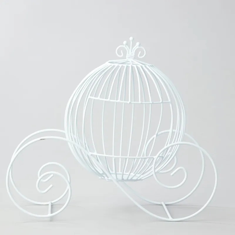Budget Decostar™ Metal Pumpkin Carriage 14¼" - White