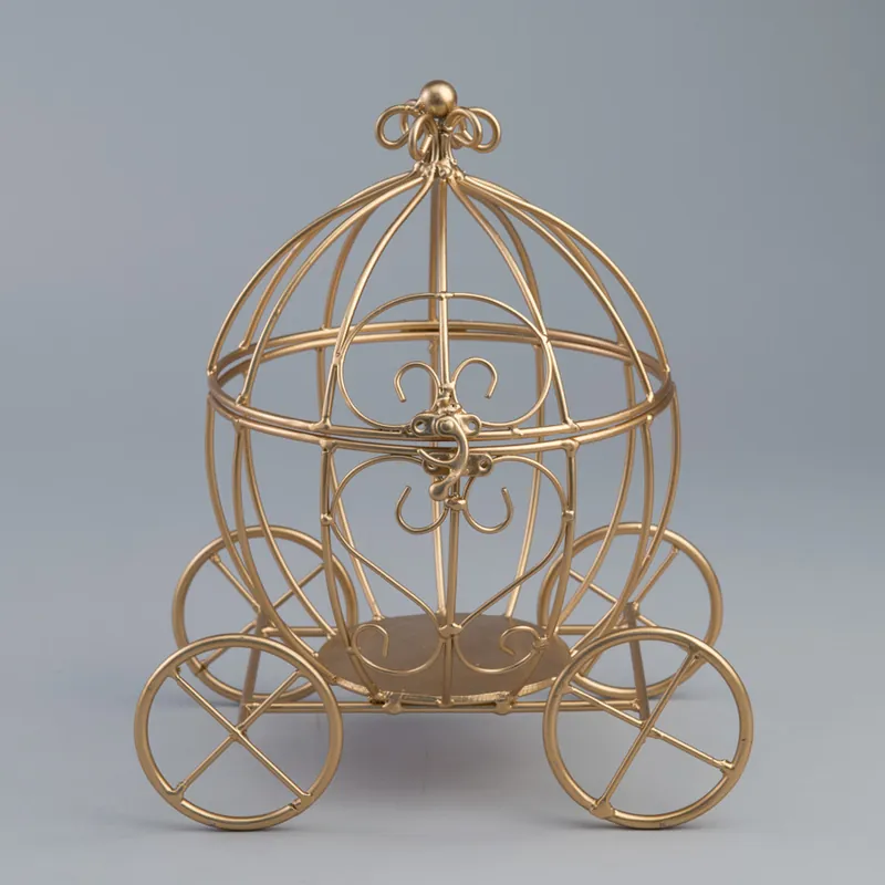 Decostar™ Metal Pumpkin Carriage - Gold Authentic