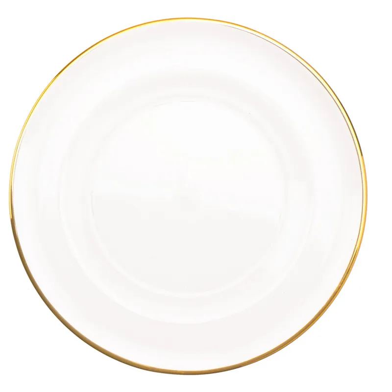 Decostar™ Glass Charger Plate 13" - 8 Pieces- Gold Shop Now