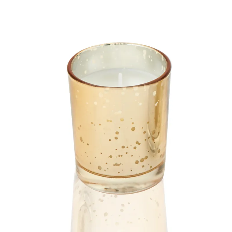 Get Yours Decostar™ Unscented Poured Glass Votive Candles - 12 Pieces - 2" - Gold