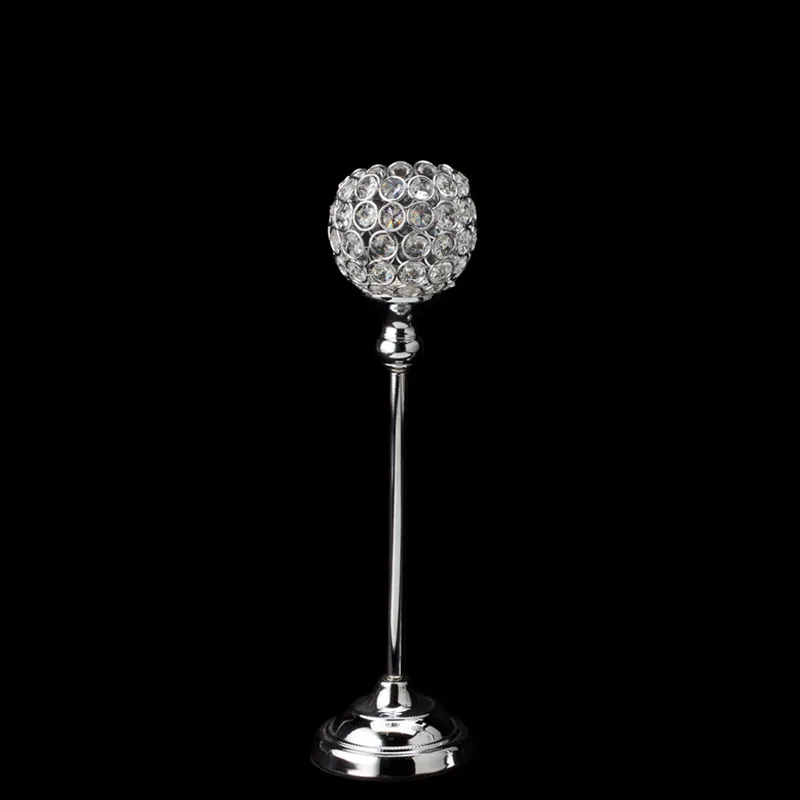Decostar™ Crystal Ball Candle Holder Stand 15¾" - Silver Authentic