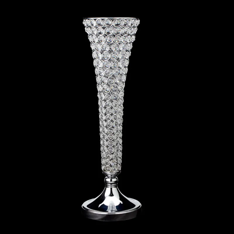 Decostar™ Crystal Trumpet Vase For Flowers 23" - Silver Cheap
