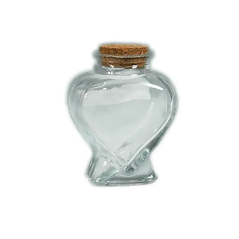 Decostar™ Glass Heart Bottle with Cork Stopper 3¼" - 96 Pieces New Release