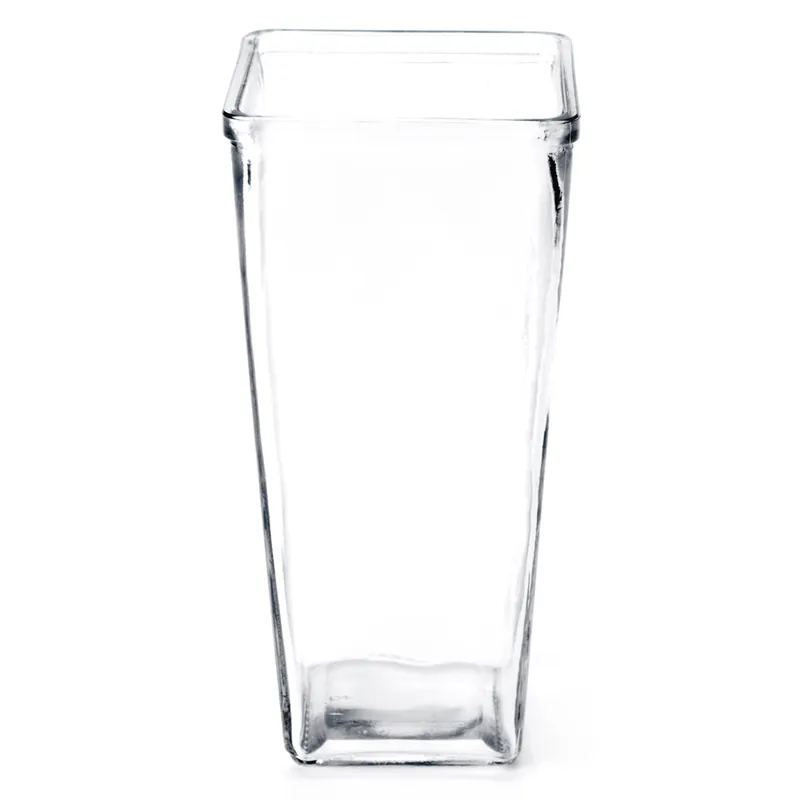 High Quality Decostar™ Square Top Glass Vase - 12 Pieces - 9" Tall