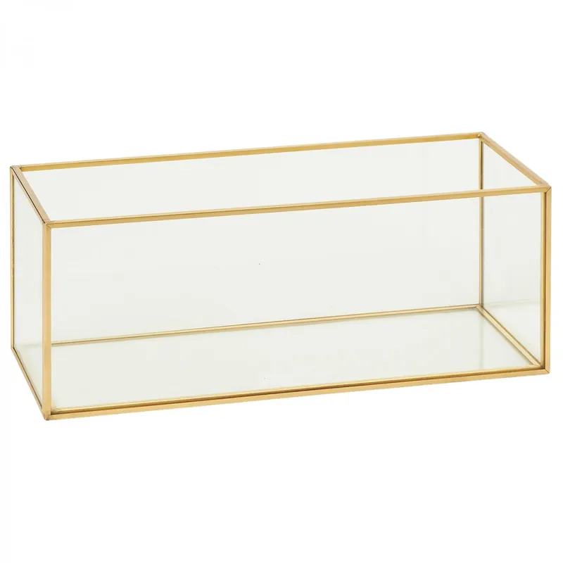Instant Buy Decostar™ 10in Rectangular Terrarium Display - Gold