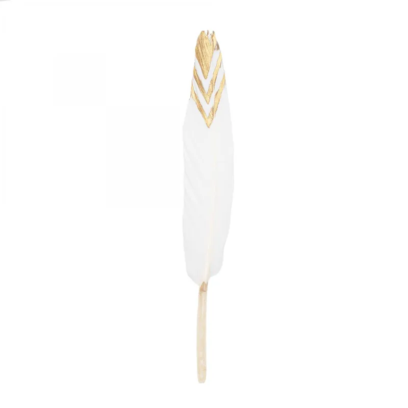 Buy Direct Decostar™ Goose Feather 30pc/bag With Gold Tip 4½" - 6½" - White