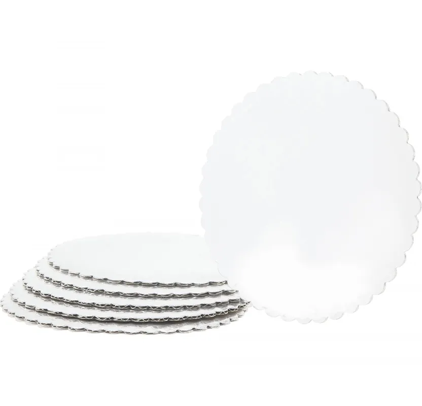 Decostar™ Foil Covered Cake Board 8" 6pc/pack - White New Release