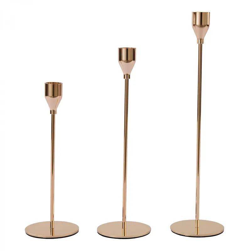 Decostar™ Metal Candle Holder Stand 3pc Set - Gold Cheap