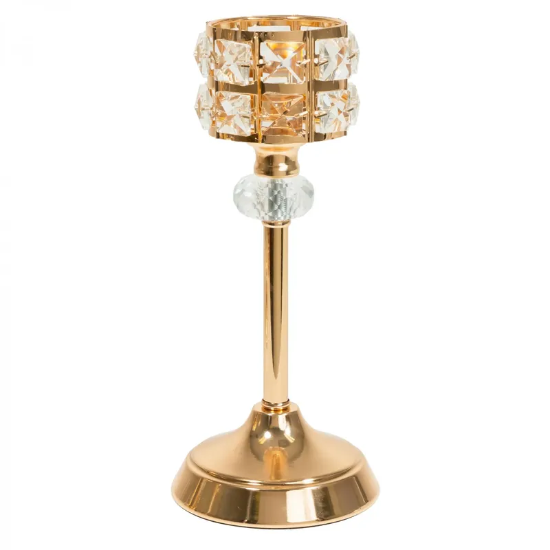 Place Order Decostar™ Metal Crystal Embellished Candle Holder 9½" - Gold