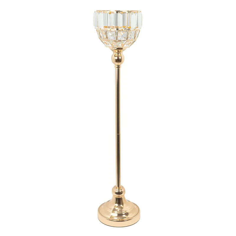 Time-Limited Decostar™ Metal Bowl Candle Holder With Crystal 25" - Gold