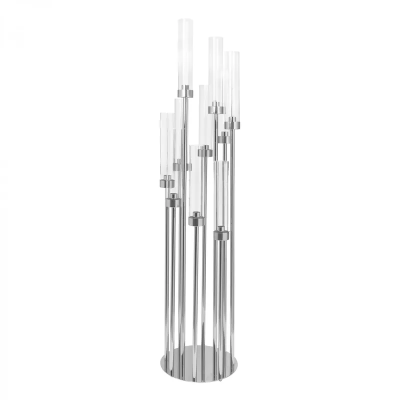 Price Drop Decostar™ Round Ten Arm Cluster Candle Holder 46"- Silver