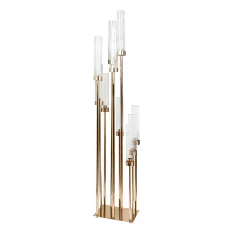 Super Sale Decostar™ Rectangular Ten Arm Cluster Candle Holder 46"- Gold
