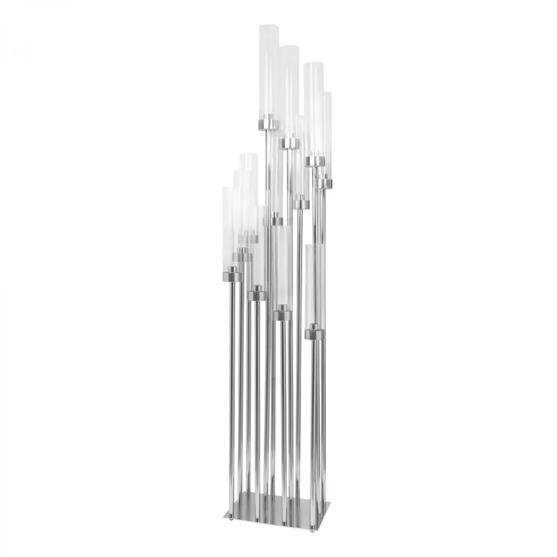 Decostar™ Rectangular Twelve Arm Cluster Candle Holder 54" - Silver Editor’s Pick