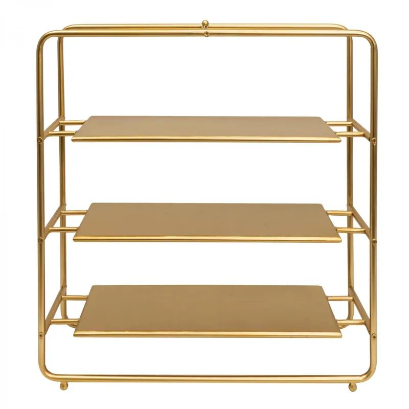 Luxury Decostar™ Metal 3 Tier Square Dessert Stand - Gold