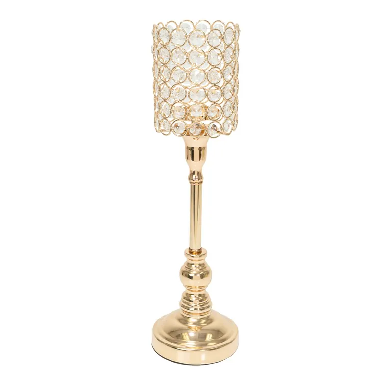 Decostar™ Metal Crystal Beaded Votive Candle Holder 17½" - Gold While Supplies Last