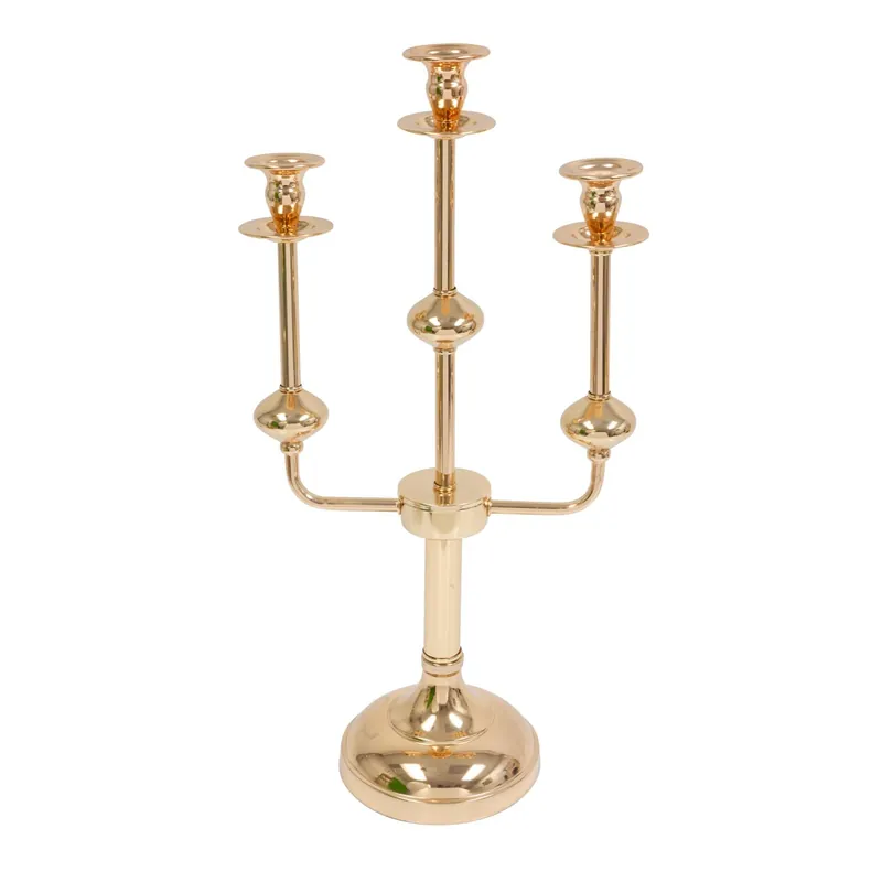 Budget Decostar™ Metal 3-Arm Candelabra Table Centerpiece 20" - Gold