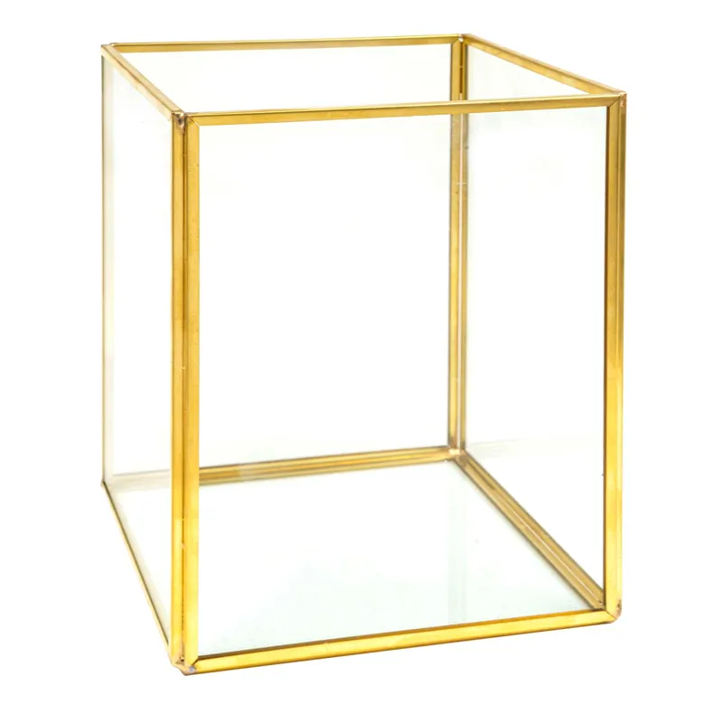 Authentic Decostar™ Rectangular Terrarium Display 6" - Gold