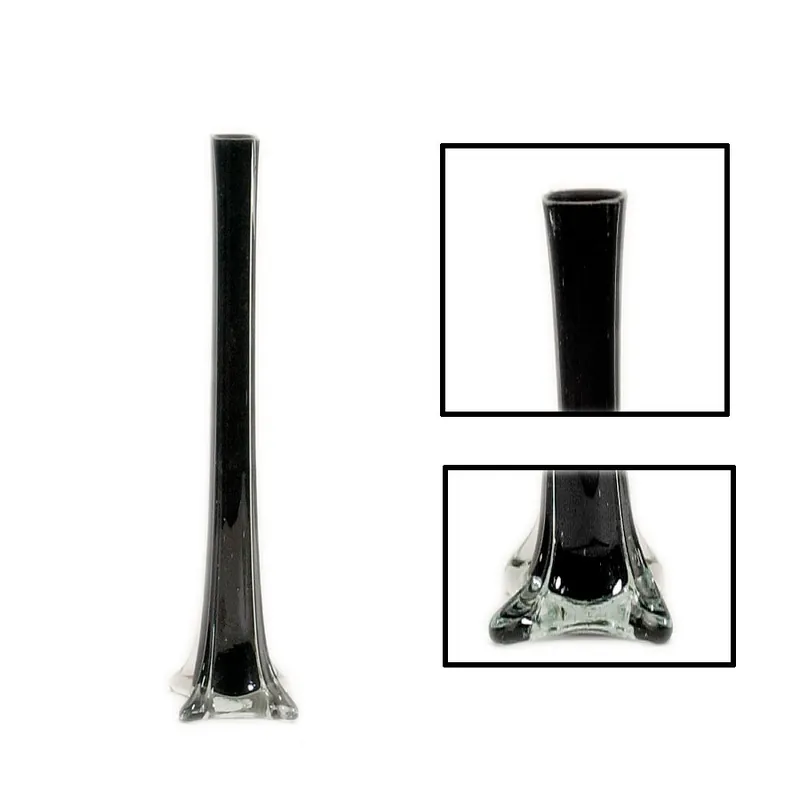 Professional Grade Decostar™ Glass Eiffel Tower Vase 16" - 24 Pieces - Black