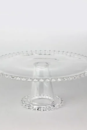 Weekend Sale Decostar™ Glass Beaded Edge Pedestal Cake Stand 10 5/8"