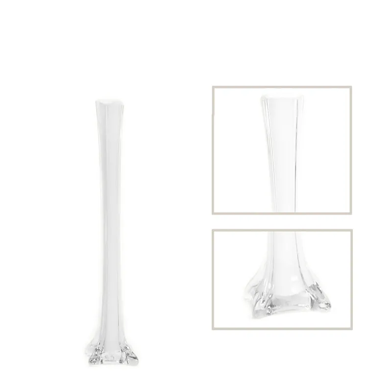 Decostar™ Glass Eiffel Tower Vase 16" - 24 Pieces - White Affordable