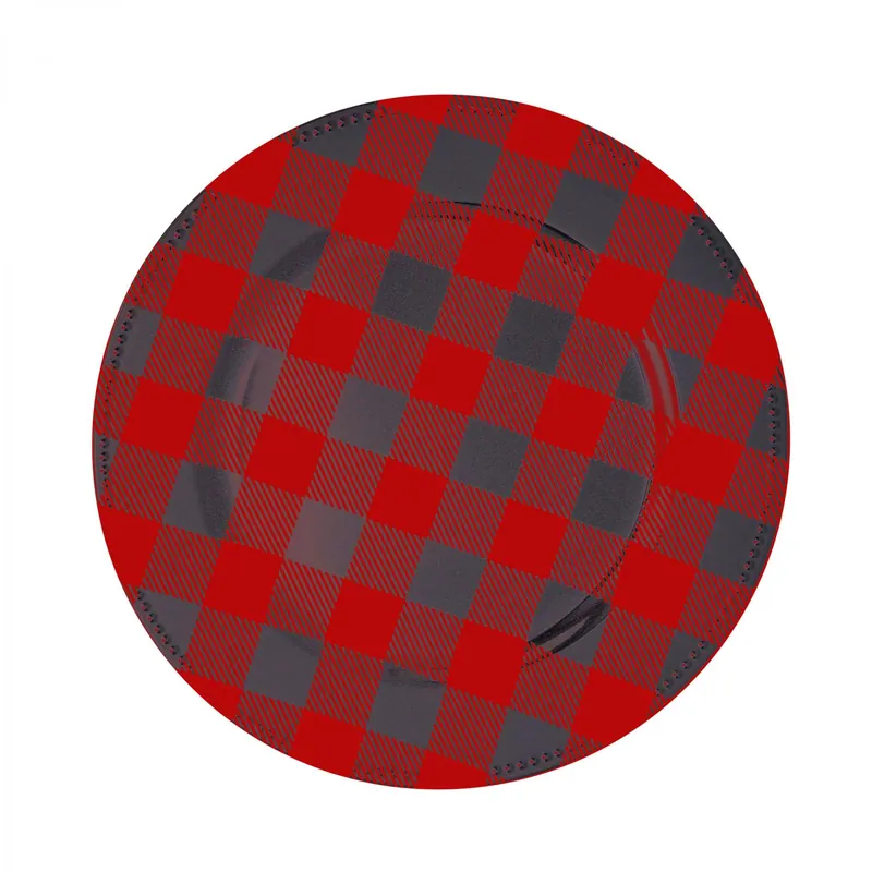 Place Order Decostar™ Buffalo Check Plastic Charger Plate 13" - 24 Pieces - Red