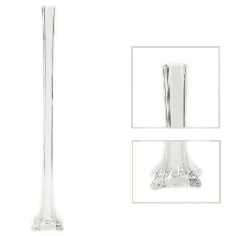 Decostar™ Glass Eiffel Tower Vase 24" - 12 Pieces - Clear Instant Buy