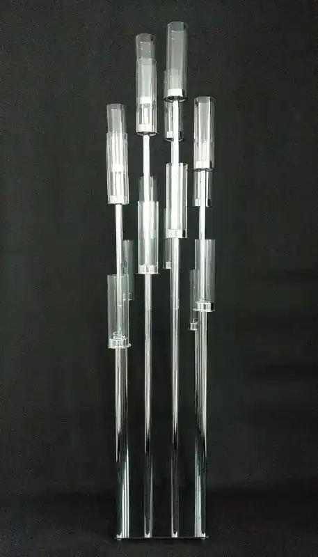 Viral Decostar™ Square Metal Cluster Candle Holder, Sixteen Arm 58"- Silver