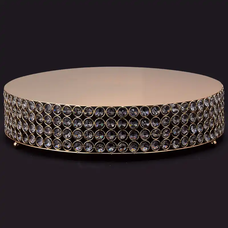 Price Drop Decostar™ Crystal Round Cake Stand 18" - Gold