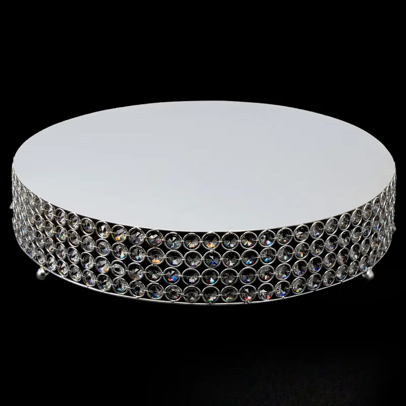 Editor’s Pick Decostar™ Crystal Round Cake Stand 18" - Silver