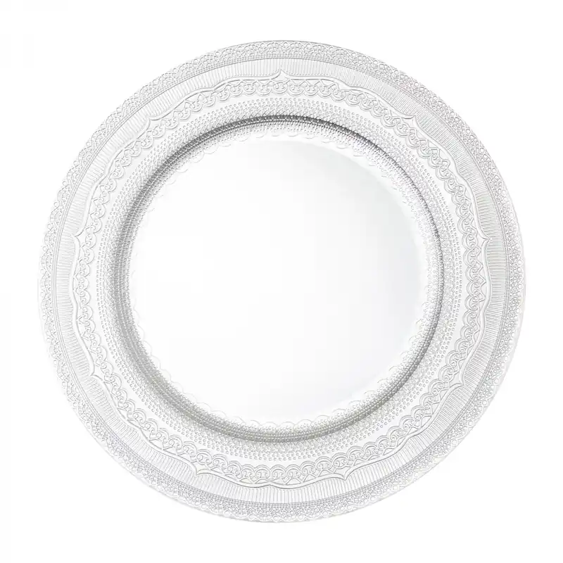 Decostar™ Eyelet Plastic Charger Plate 13" - 24 Pieces - Silver Free Shipping
