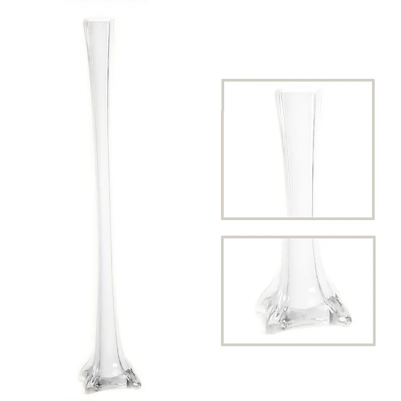 Decostar™ Glass Eiffel Tower Vase 32" - 12 Pieces - White Seasonal Sale