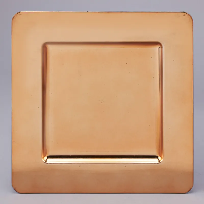 Weekend Sale Decostar™ Square Plastic Charger Plate 13" - Gold - 24 Pieces
